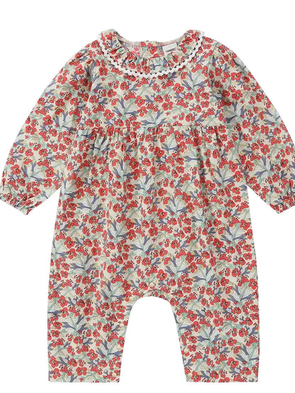 Lazament Organic Floral Red Romper