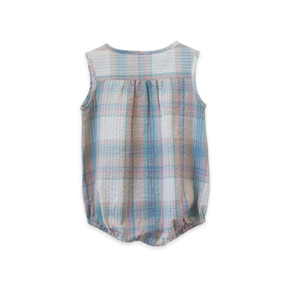 Beet World Baby Romper Arctic Blue Seersucker