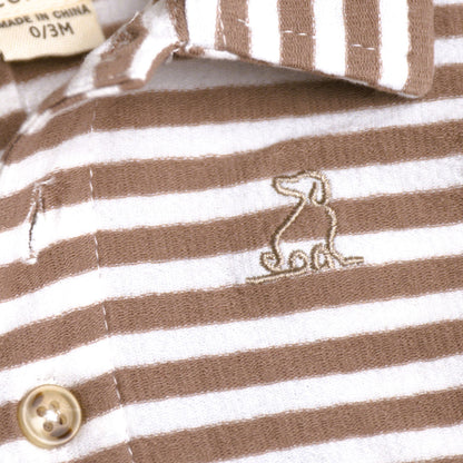 Me & Henry Seymour Polo Onesie – Tan/White