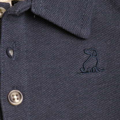 Me & Henry Seymour Pique Polo Onesie – China Blue