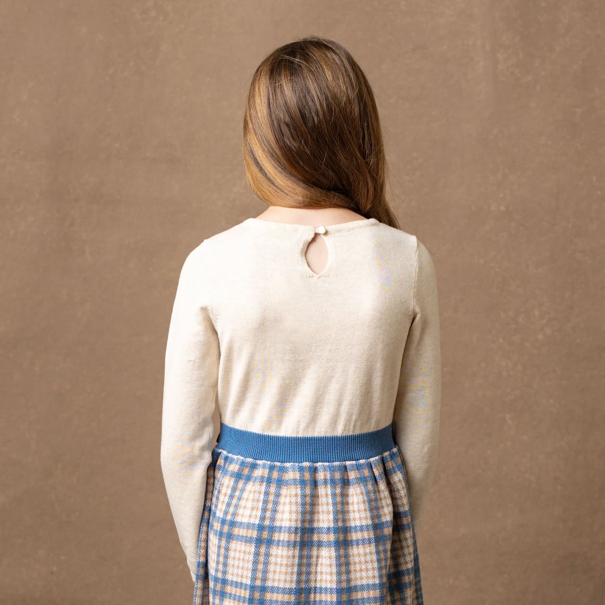 Hope & Henry Organic Skater Sweater Dress Oatmeal Plaid Girls Dress Momma Bear Boutique Hope & Henry Organic Skater Sweater Dress Oatmeal Plaid Girls Dress Momma Bear Boutique