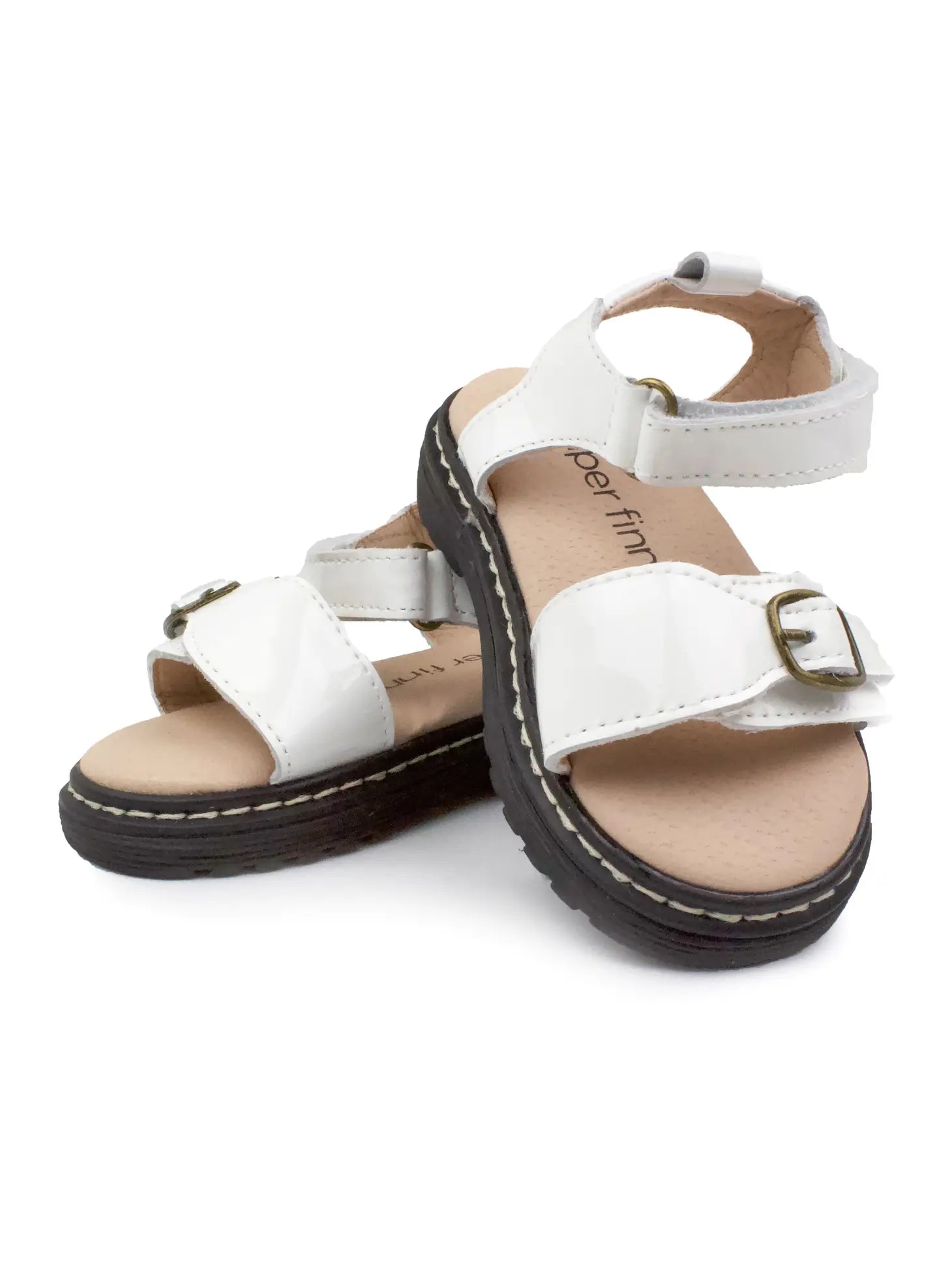 Piper finn, white, velcro, sandal, leather
