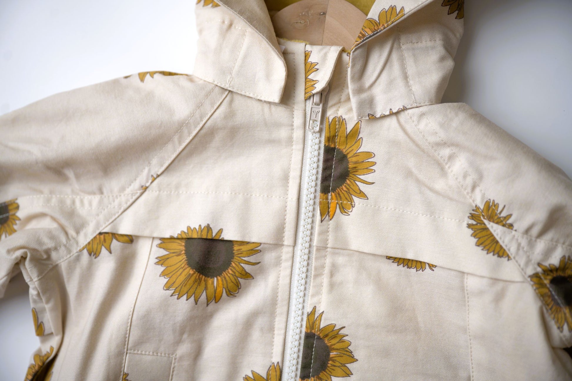 lined sunflower coat for young girls, outerwear babysprouts