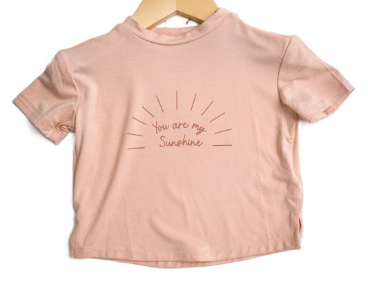 baby child's tee shirt you are my sunshine pink short sleeve shirt