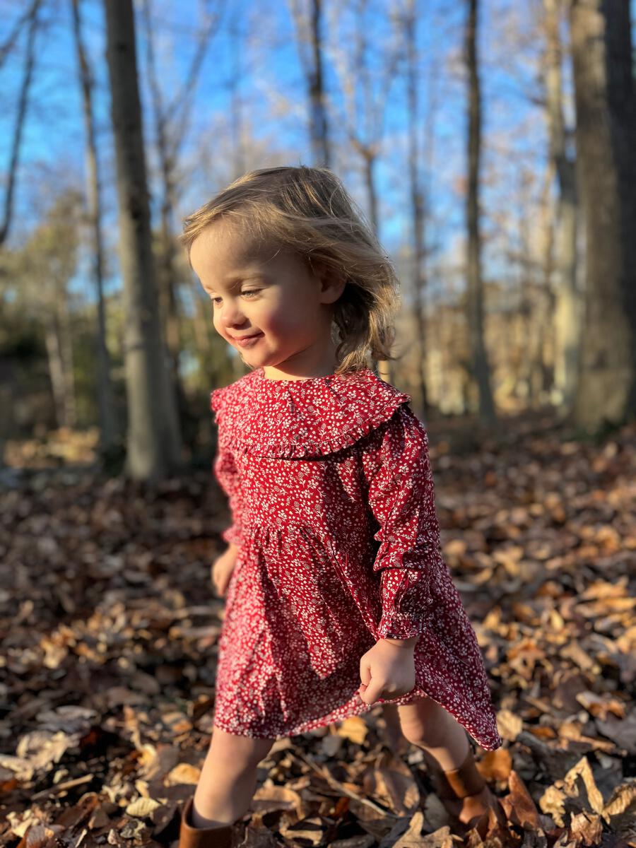 Vignette Sylvie Dress - Cranberry Floral