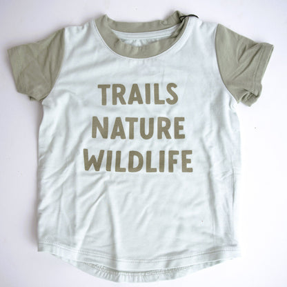 Babysprouts Boy's Colorblock Tee - Trails Nature Wildlife