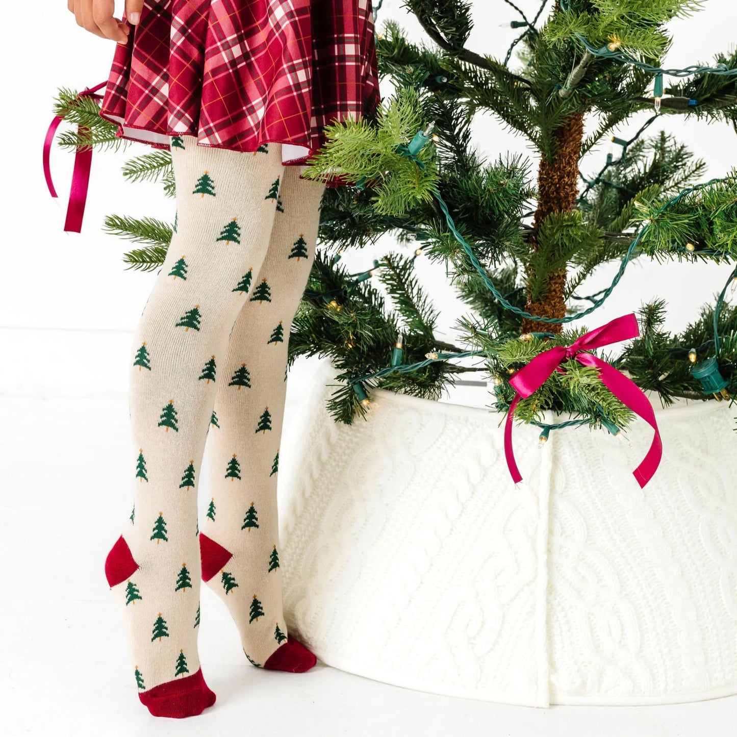 Little Stocking Co. Tree Farm Knit Tights