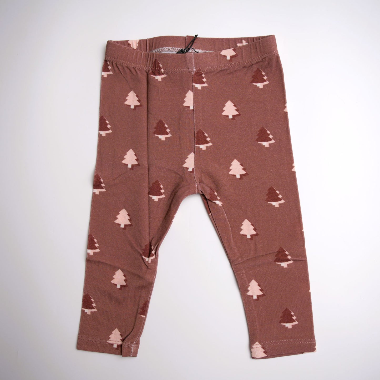 babysprouts christmas tree bamboo cotton girl leggings with mauve and pink