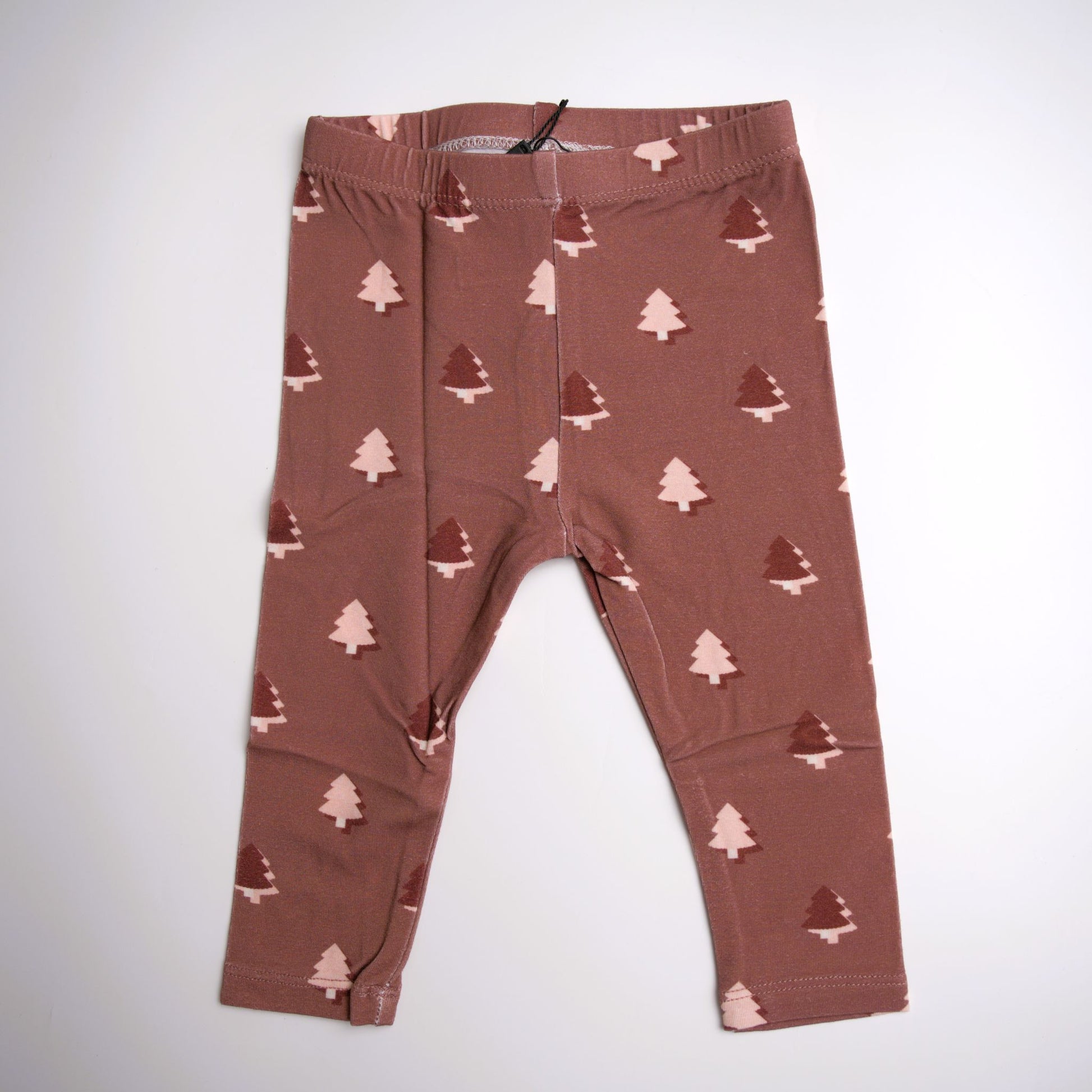 babysprouts christmas tree bamboo cotton girl leggings with mauve and pink