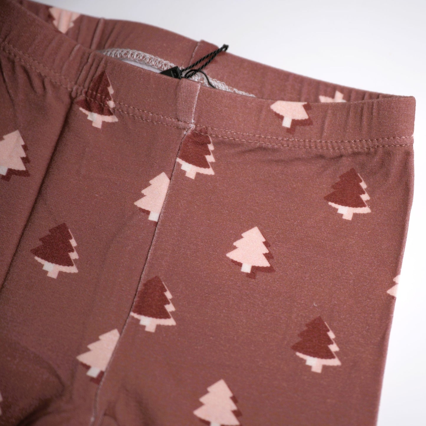 babysprouts christmas tree bamboo cotton girl leggings with mauve and pink