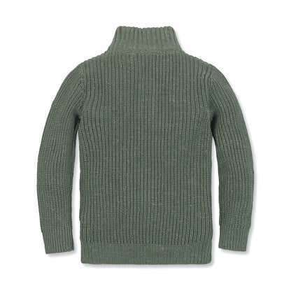 Hope & Henry Organic Mock Neck Sweater - Sage Fleck