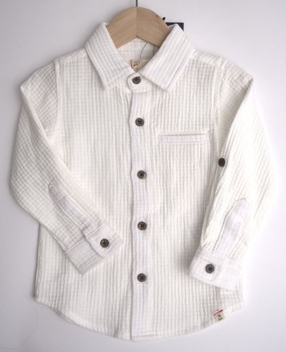 Me & Henry Atwood Woven Shirt – White Waffle