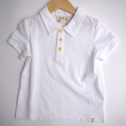 Me & Henry Shipping Pique Polo – White