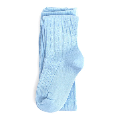 little stocking co, bluebel, blue, cable tights