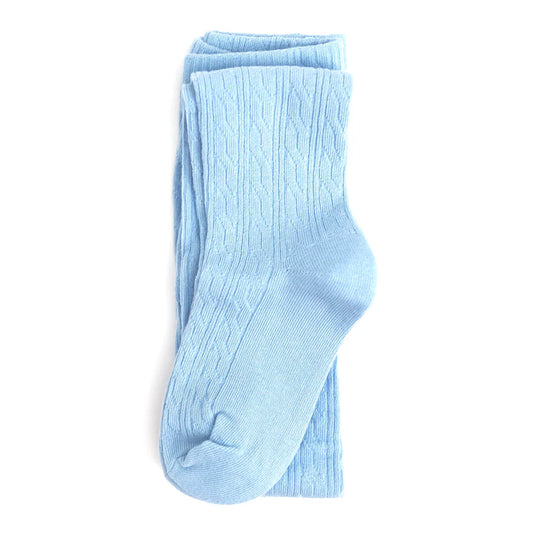 little stocking co, bluebel, blue, cable tights