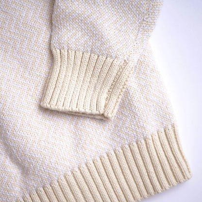 hope & henry beige chevron half-zip sweater cream